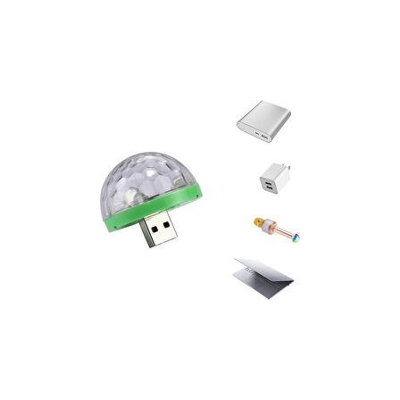 Alfa USB Disko Topu Sese Duyarlı Renkli Işıklı LED Lamba