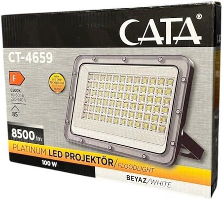 Platinum LED Projektör 100W | Yüksek Parlaklık 8500lm, 6500K Soğuk Beyaz, IP65 Dış Mekan için Su Geçirmez Spot Lamba