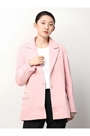 pembe  pamuk blazer ceket kadın