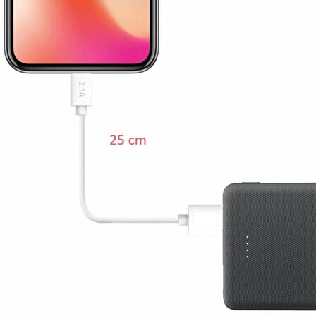 Lightning To Usb Şarj Kablosu 2.1A 25cm Apple İphone 5 6 7 8 X Pro Uyumlu Powerbank Şarz Aksesuarı