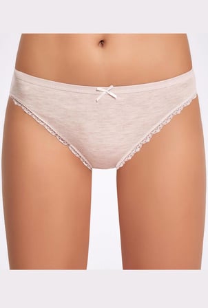 İlke Melanjlı Dantelli Bikini Külot