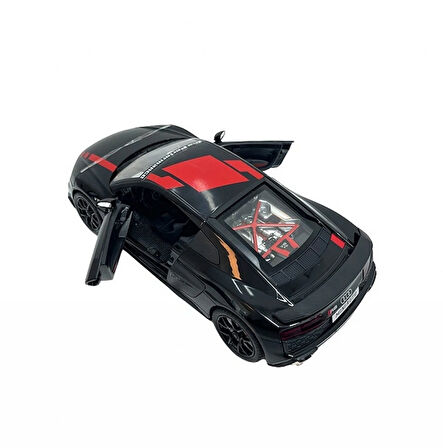 Miniauto 1:24 Ölçek Metal Araba – Siyah Spor Otomobil (Açılabilir Kapaklı)