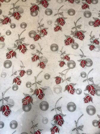 polset Şeffaf Desenli Masa Örtüsü 80cm X 150cm 1.8mm Pvc Masa Örtüsü Koruyucu