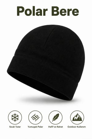 Polar Bere Unisex Kışlık Sıcak Tutan Yumuşak Polar Kumaş Outdoor Kamp Trekking Günlük Kullanım Bere