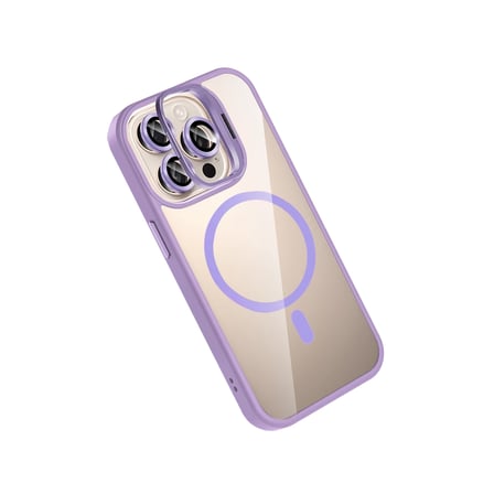 Joko Apple iPhone 15 Pro Max Remim Lensli Magsafe Standlı Kapak - Lila