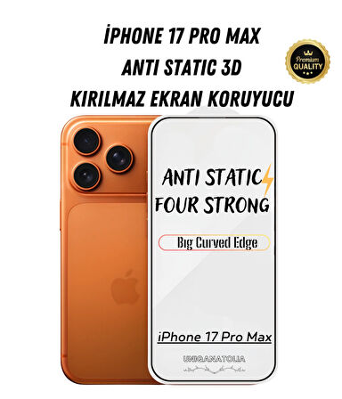 iPhone 17 Pro Max Anti-Static 3D Toz Tutmayan Kırılmaz Ekran Koruyucu
