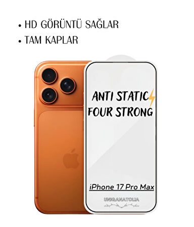 iPhone 17 Pro Max Anti-Static 3D Toz Tutmayan Kırılmaz Ekran Koruyucu