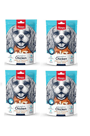 Wanpy Tavuk Sargılı Kalsiyum Kemik Köpek Ödülü 100 Gr. X 4 Adet