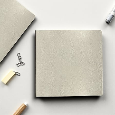 Defter, Noktalı Not Defteri – PU Deri Not Defteri – 16,5x16,5 cm, 96 Yaprak (192 Sayfa), 90 gr Ivory Kağıt, Esnek Kapak, Ofis ve Kırtasiye (Kırık Beyaz)