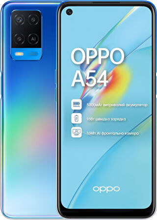 Oppo A54 Blue 128 GB  4 GB RAM YENİLENMİŞ ÜRÜN (Sıfır Gibi)