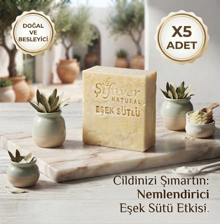 Şifaver  Doğal El Yapımı Eşek Sütlü Nemlendirici El, Yüz Ve Cilt Bakım Sabunu 125 Gr X5 Adet