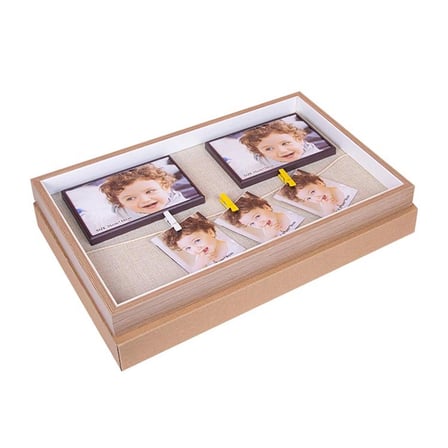 Ahşap İpli Mandallı Fotoğraf Çerçeve – 27 × 42 cm Kişiye Özel Fotoğraf Baskısı Dahil