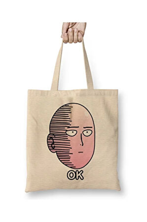 Anime Manga One Punch Man Ok Bez Çanta Uzun Saplı Alışveriş Çantası Plaj Çantası
