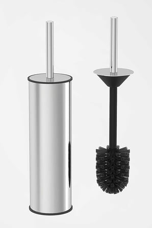 Metal WC Fırçası, Krom Tuvalet Temizleme Fırçası, Paslanmaz Çelik Saplı, Dayanıklı ve Hijyenik Banyo Aksesuarı