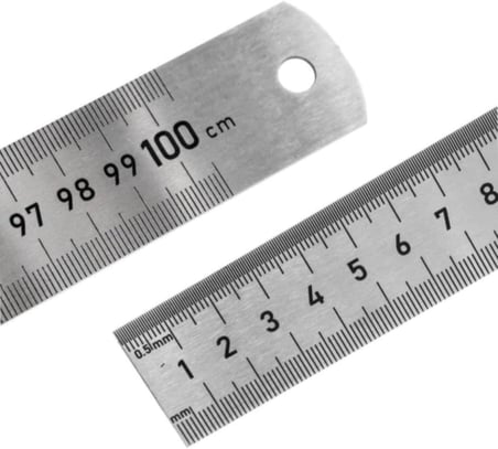 Tuhafiyecimiz Çelik Cetvel Seti, Düz Metal Cetvel 3 ADET (30-50-100 cm) Metalik