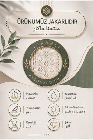 Kadın Jakarlı (Transferli) Uzun Tayt %90 Pamuk - 53