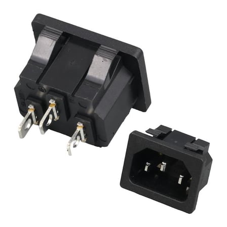 Powermaster IC-212B C14 Power Soket Erkek Kulaksız AS-04 (5 Adet)