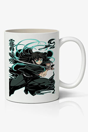 Muichiro Tokito Anime Temalı  Beyaz Kupa Bardak Arkadaşa Sevgiliye Hediye