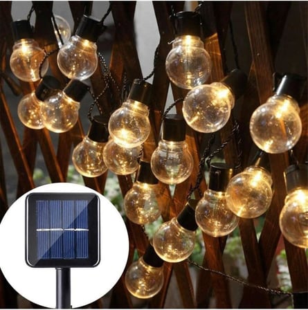 Solar 10Led Ampül 8 Mod 3.5Mt Güneş Enerjili Dış Bahçe Aydınlatma Dekorasyon Günışığı