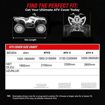 Bodyguard ATV brandası, su geçirmez, iç ve dış mekanlarda kullanılabilir, Quad Cover için örtü, toka, kar geçirmez, toz geçirmez (ATV-3)