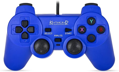 Kontorland Kablolu PC Gamepad – D-Input &amp; X-Input Destekli Çift Titreşimli USB Oyun Kolu (Kırmızı)