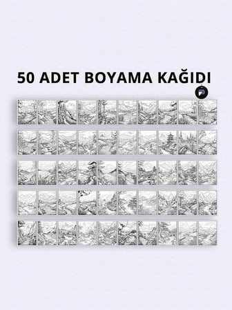 Doğanın Dansı Yetişkin Boyama Kitabı, Manzara Mandala Boyama Kitabı, Doğa Temalı Boyama Defter, Yetişkinler İçin Boyama Seti