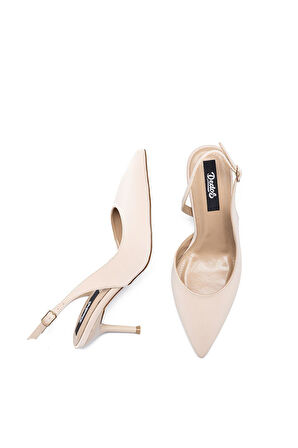 Kadın Stiletto Sivri Burun Bilekten Bağlamalı İnce Topuklu Ayakkabı 235