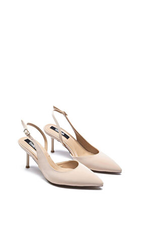 Kadın Stiletto Sivri Burun Bilekten Bağlamalı İnce Topuklu Ayakkabı 235