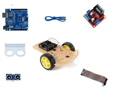 EMES ROBOTİK Arduino  Engelden Kaçan 2WD Robot Araba Kiti C1