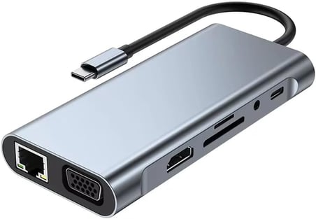 12-in-1 Profesyonel Type-C Hub ve Dock Station, Kart Okuyuculu Çoklu Dönüştürücü (MacBook, PC Uyumlu)
