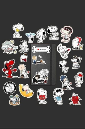 Snoopy Sticker Paketi/Bullet Journal Defter Çıkartma Ajanda Laptop Etiket, 76541657484874