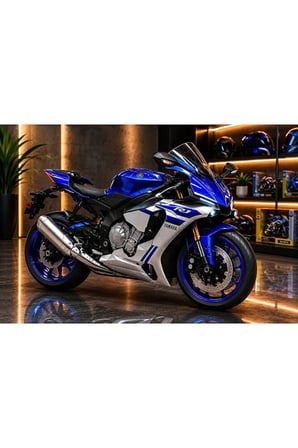 Yamaha YZF-R1 Mavi Diecast Model Motosiklet Kutulu Lisanslı Yamaha YZF R1 Motosiklet