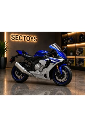 Yamaha YZF-R1 Mavi Diecast Model Motosiklet Kutulu Lisanslı Yamaha YZF R1 Motosiklet