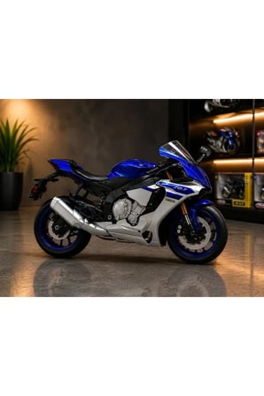 Yamaha YZF-R1 Mavi Diecast Model Motosiklet Kutulu Lisanslı Yamaha YZF R1 Motosiklet