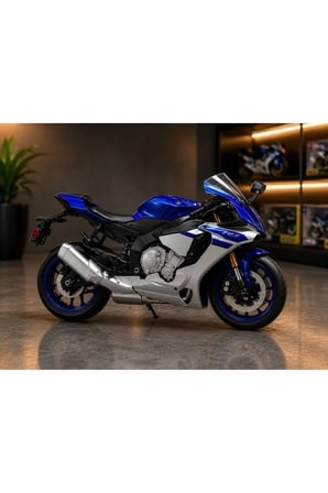 Yamaha YZF-R1 Mavi Diecast Model Motosiklet Kutulu Lisanslı Yamaha YZF R1 Motosiklet