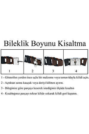 Unisex Siyah Atatürk Imzalı Deri Örmeli Paslanmaz Kararmaz Ayarlanabilir Bileklik