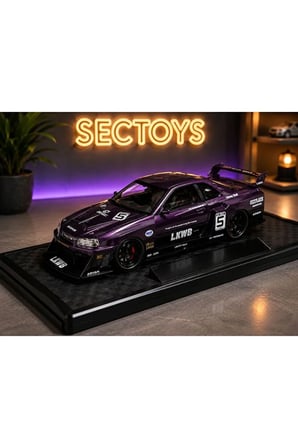 Nissan Skyline LBWK Diecast Model Araba Super Silhouette Nissan Skyline GTR Diecast Model Araba