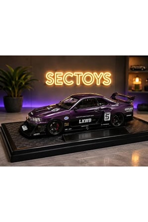 Nissan Skyline LBWK Diecast Model Araba Super Silhouette Nissan Skyline GTR Diecast Model Araba
