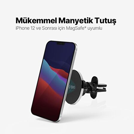 Ttec Manyetic Magsafe Havalandırma Araç Tutucu İphone 12 13 14 15 Pro Max Araç içi Telefon Tutucu