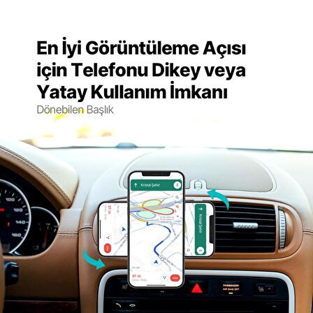 Ttec Manyetic Magsafe Havalandırma Araç Tutucu İphone 12 13 14 15 Pro Max Araç içi Telefon Tutucu