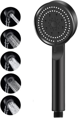 Mayaglory 5 Fonksiyonlu Ayarlanabilir Yüksek Basınçlı Masaj Etkili Duş Seti, Turbo Fan Lite Duş Seti Chrome
