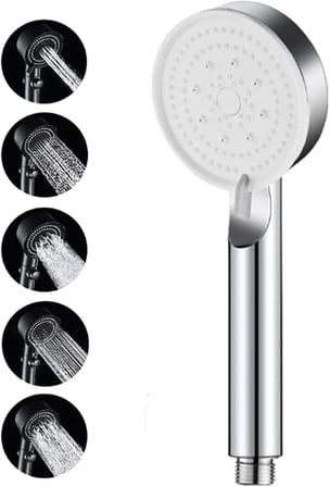 Mayaglory 5 Fonksiyonlu Ayarlanabilir Yüksek Basınçlı Masaj Etkili Duş Seti, Turbo Fan Lite Duş Seti Chrome