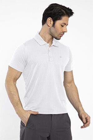 Crozwise Waffle - Erkek Beyaz Polo Yaka Spor T-shirt - 7129-08