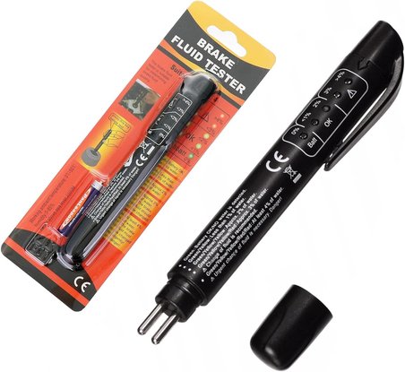 ® Elektronik Fren Hidroliği Kalite Kontrol Test Kalemi Aleti – DOT 3 / DOT 4 / DOT 5.1 Uyumlu, 5 LED Göstergeli Fren Yağı Nem Ölçer (Pil Dahil Değil)
