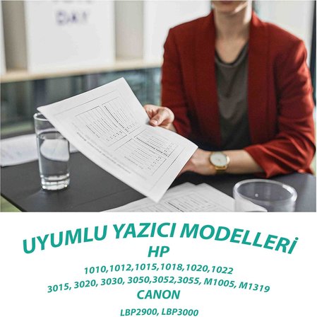 HP 1020 1018 1010 1012 1022 3015 3030 3050 3055 1022n 3052 M1005 M1319f 2000 Sayfa Verimli Muadil Toner