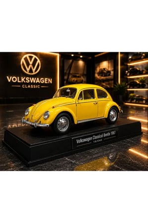 VOLKWAGEN Classical Beetle 1967 Model Diecast Araba VOS VOS Model Araba Özel Standlı
