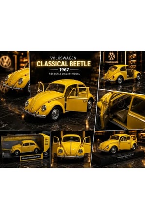 VOLKWAGEN Classical Beetle 1967 Model Diecast Araba VOS VOS Model Araba Özel Standlı