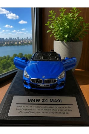 BMW Z4 M40İ Diecast Model Araba 1:26 Ölçek Kutulu Özel Standlı BMW Z4 Diecast Araba