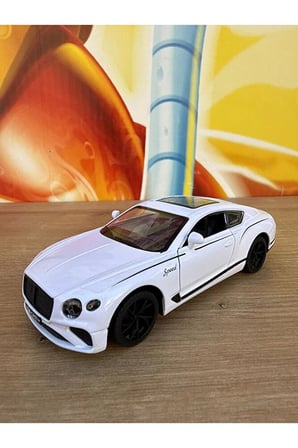 2019 Bentley Continental GT Diecast Model Araba Açılan Kapılar Sesli Işıklı Bentley Beyaz