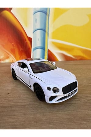 2019 Bentley Continental GT Diecast Model Araba Açılan Kapılar Sesli Işıklı Bentley Beyaz